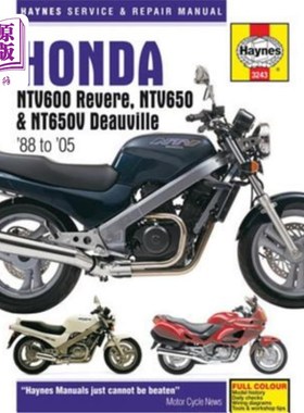 海外直订Honda Ntv600 Revere, Ntv650 & Ntv650v Deauville '88 to '05 本田Ntv600里维尔、Ntv650和Ntv650v多维尔'88至'05
