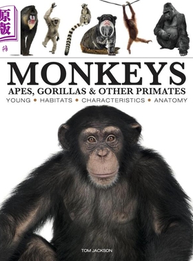 猴子图鉴 Monkeys 英文原版 Tom Jackson 猴类科普百科 猴子图解百科【中商原版】