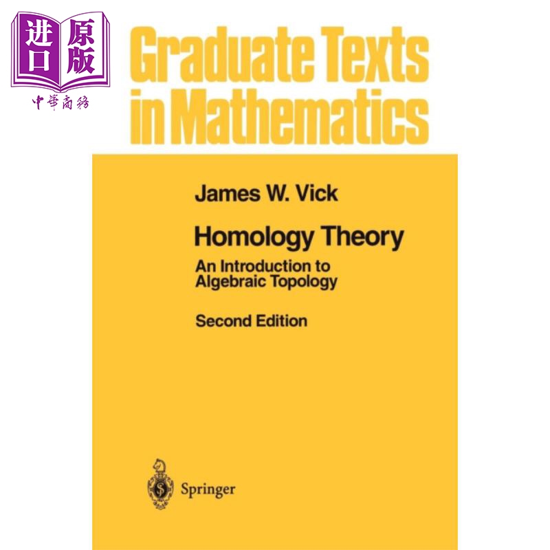 现货 Homology Theory An Introduction to Algebraic Topology 英文原版 同调论 第2版 James W. Vick【中商原版】