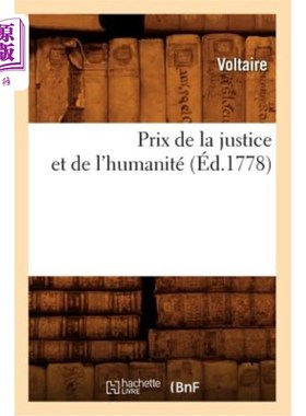 海外直订法语 Prix de la Justice Et de l'Humanité, (éd.1778) 正义与人性奖(1778年版)