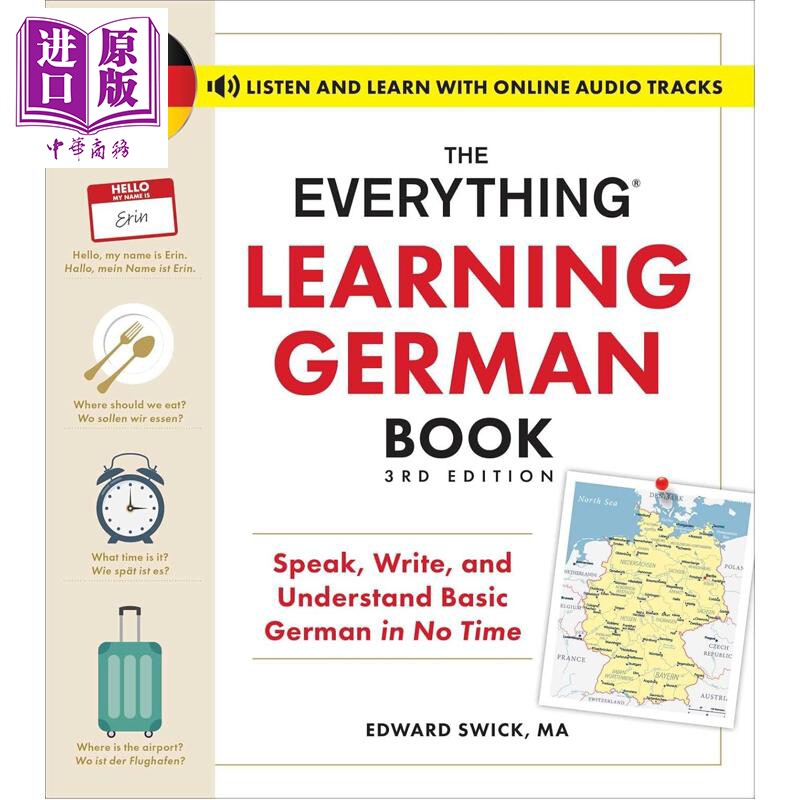 预售 德语全攻略第三版 快速掌握德语基础口语 写作与理解 The Everything Learning German Book 3rd Edition【中商原版】