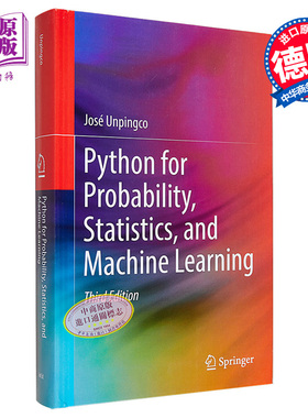 现货 Python用于概率 统计和机器学习 英文原版 Python for Probability Machine Learning Jose Unpingco【中商原版】