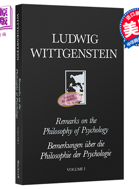 现货 Remarks On The Philosophy Of Psychology Volume 1 英文原版 心理学哲学述评 第一卷 Ludwig Wittgenstein 【中商原版】