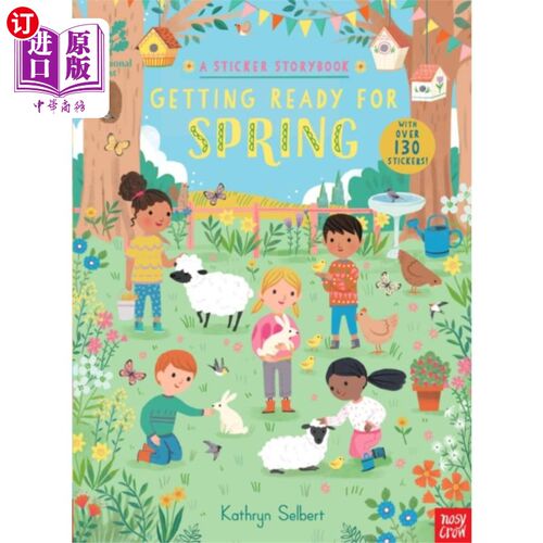 海外直订National Trust: Getting Ready for Spring, A Stic... 国民信托:准备好迎接春天，一个贴纸故事书
