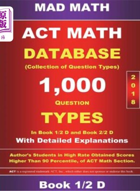 海外直订2018 ACT Math Database 1-2 D 2018年ACT数学数据库1-2 d
