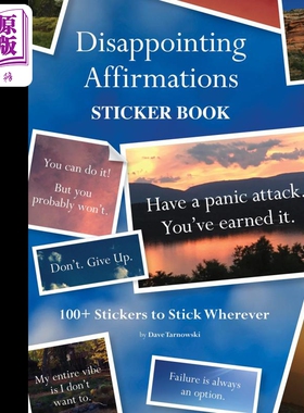 令人失望的肯定贴纸书 100多张可粘贴的贴纸 Disappointing Affirmations Sticker Book 英文原版 Dave Tarnowski【中商原版?