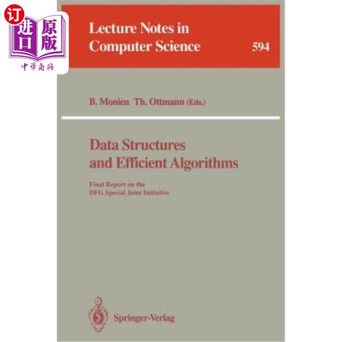 海外直订Data Structures and Efficient Algorithms: Final Report on the Dfg Special Joint  数据结构和高效算法：Dfg特