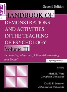 海外直订Handbook of Demonstrations and Activities in the Teaching of Psychology: Volume  心理学教学示范与活动手册: