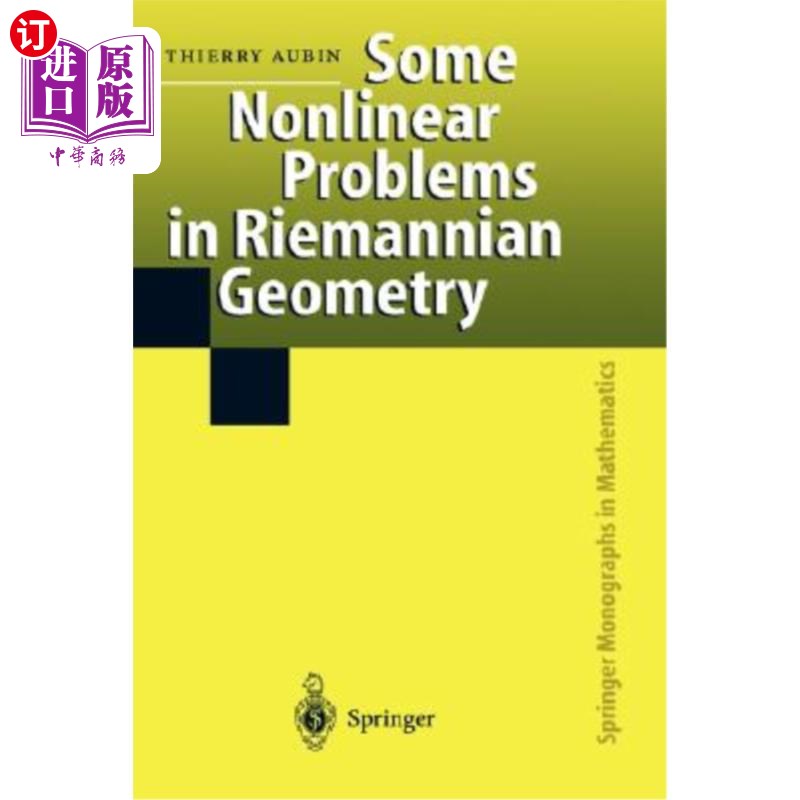 海外直订Some Nonlinear Problems in Riemannian Geometry 黎曼几何中的一些非线性问题