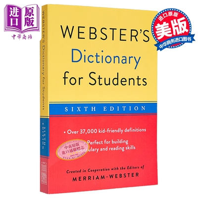 韦氏学生词典 第六版 Webster s Dictionary for Students Sixth Edition 英文原版韦氏词典 Merriam Webster【中商原版】