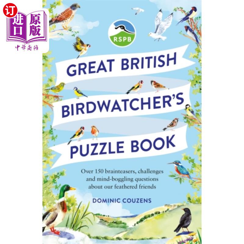 海外直订RSPB Great British Birdwatcher's Puzzle Book 皇家鸟类保护协会英国观鸟者拼图书