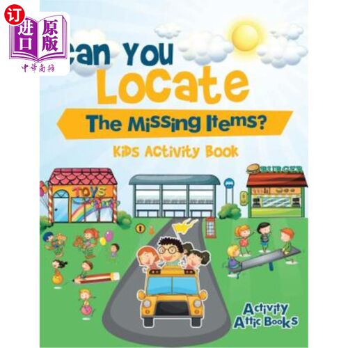 海外直订Can You Locate the Missing Items? Kids Activity Book 你能找到丢失的物品吗？儿童活动书