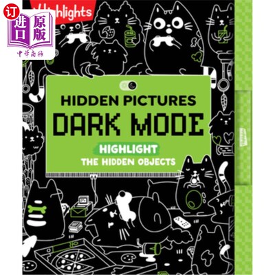 海外直订Hidden Pictures Dark Mode: Neon Hidden Pictures Puzzle Book with Black Backgroun 隐藏图片黑暗模式：一个霓虹