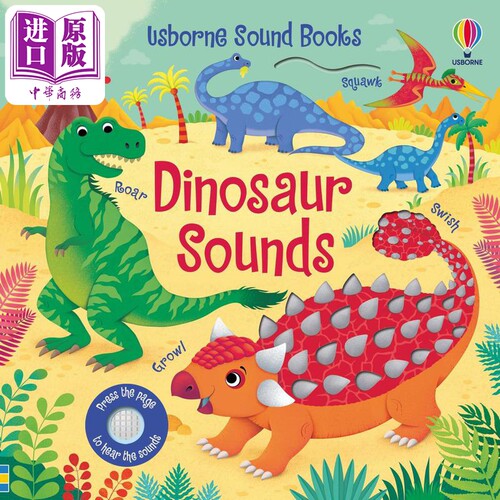 发声书 恐龙Dinosaur Sounds英文原版 儿童纸板书 科学自然绘本 动物知识图画书 精品有声书 亲子童书 恐龙纸板书【中商原版?