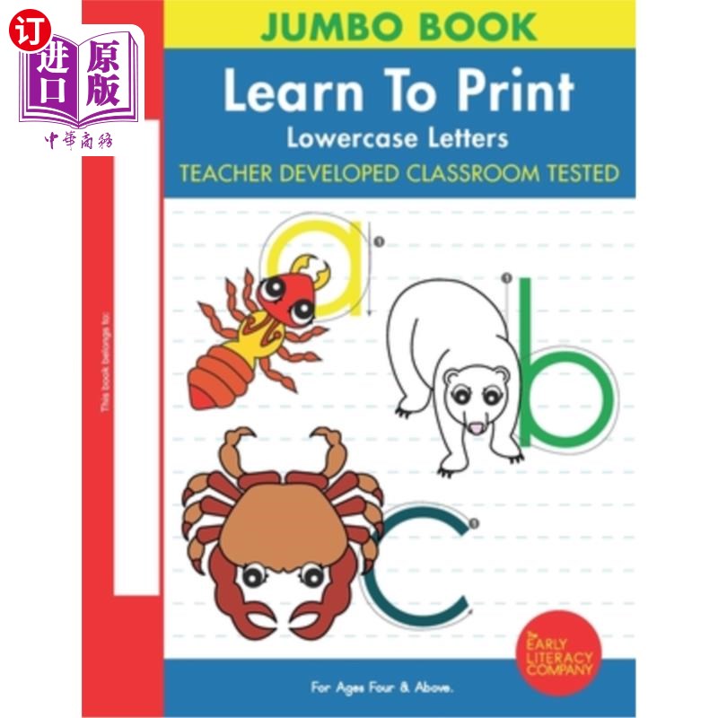 海外直订Learn To Print: Lowercase Letters 学习打印：小写字母