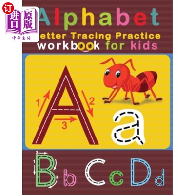 海外直订Alphabet Letter Tracing Practice Workbook for Kids: ABC Letter Tracing Solution  儿童字母追踪练习手册：学前