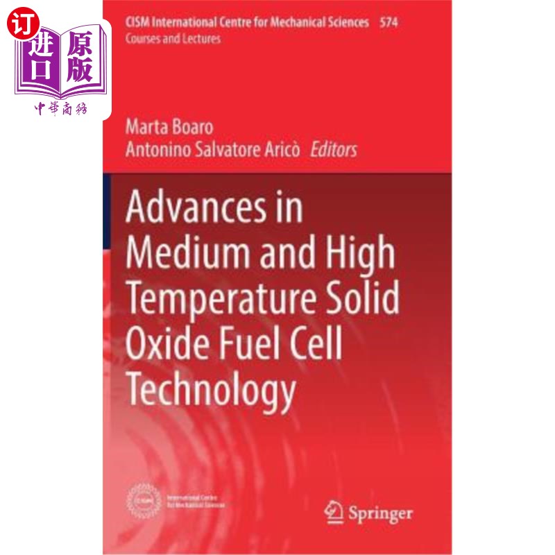海外直订Advances in Medium and High Temperature Solid Oxide Fuel Cell Technology 中高温固体氧化物燃料电池技术进展