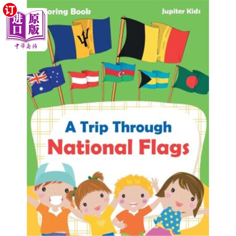 海外直订A Trip Through National Flags Coloring Book 国旗涂色书之旅