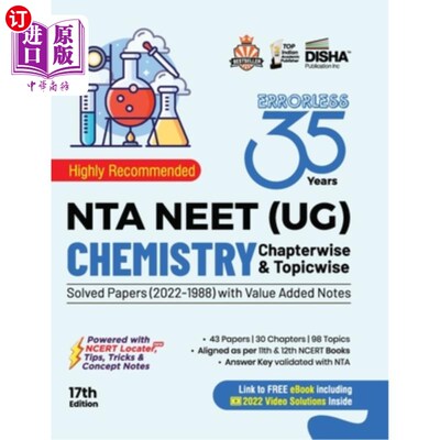 海外直订35 Years NTA NEET (UG) CHEMISTRY Chapterwise & Topicwise Solved Papers with Valu 35年NTA NEE