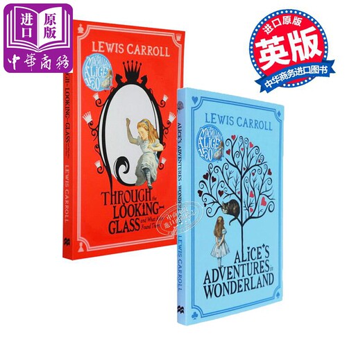 爱丽丝梦游仙境儿童小说2册 英文原版 Alice’s Adventures 镜中奇缘【中商原版】
