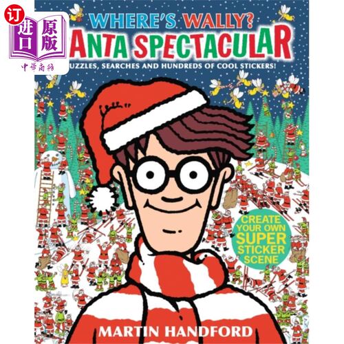 海外直订Where's Wally? Santa Spectacular Sticker Activit... 沃利在哪儿?圣诞老人壮观贴纸活动手册