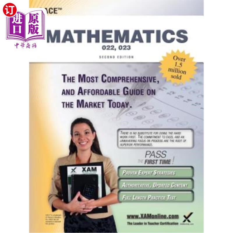 海外直订Gace Mathematics 022, 023 Teacher Certification Study Guide Test Prep GACE数学022、023教师认证学习指导考试