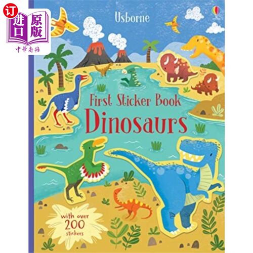 海外直订First Sticker Book Dinosaurs 第一本恐龙贴纸书