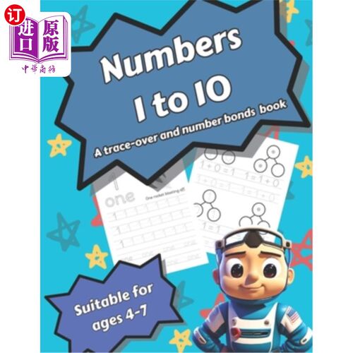 海外直订Numbers 1 - 10: A copy and trace book 数字1 - 10:一个副本和记录本