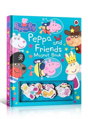【中商原版】小猪佩奇和她的朋友 英文原版 Peppa Pig Peppa and Friends 精装磁铁游戏书 粉红猪小妹故事绘本 3-6岁peppa pi
