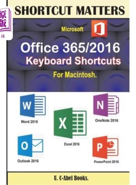 海外直订Microsoft Office 365/2016 Keyboard Shortcuts For Macintosh 适用于Macintosh的Microsoft Office 36