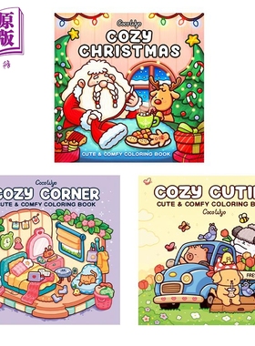 舒适系列填色书 英文原版 适合成人和儿童 轻松解压 Cozy Coloring Book Coco Wyo【中商原版】