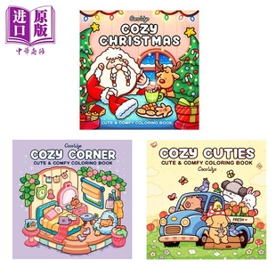 Book 适合成人和儿童 中商原版 Wyo Coco Coloring Cozy 轻松解压 英文原版 舒适系列填色书