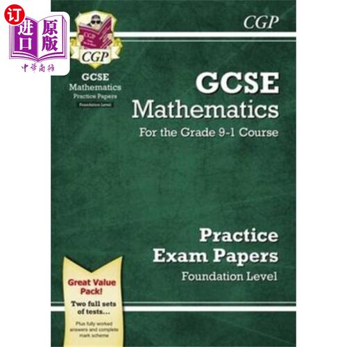 海外直订GCSE Maths Practice Papers: Foundation - for the Grade 9-1 Course GCSE数学练习卷：9-1年级课程的基础