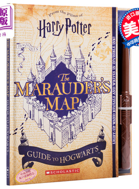 中商原版哈利波特 霍格沃茨活点地图指南 英文原版HarryPotter Marauder’s Map Guide to Hogwarts附发光的魔杖 电影周边书