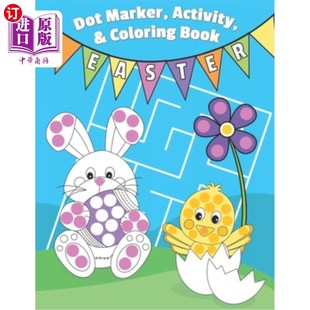 Bunnies Marker Coloring 海外直订Easter Fun and Maz Eggs Activity Color 活动和着色书 复活标记 Book Dot