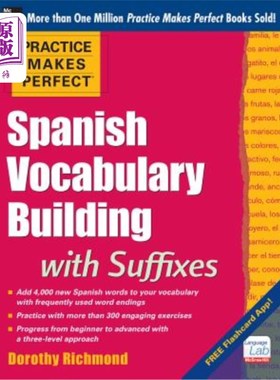 海外直订Practice Makes Perfect Spanish Vocabulary Building with Suffixes 熟能生巧的西班牙语词汇量加后缀