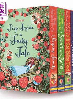 现货 Usborne:Peep Inside a Fairy Tale boxed set 尤斯伯恩偷偷看里面童话洞洞书 四本盒装 英文原版 儿童故事绘本【中商原版】