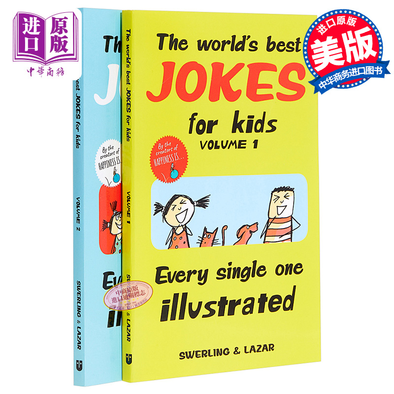 很好笑的笑话1~2册 The Worlds Best Jokes for Kids 给孩子的笑话绘本 2册 幽默笑话 脑筋急转弯 英文原版 英语俚语学习 中? 书籍/杂志/报纸 儿童读物原版书 原图主图