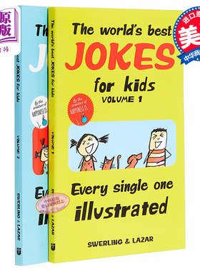 很好笑的笑话1~2册 The Worlds Best Jokes for Kids 给孩子的笑话绘本 2册 幽默笑话 脑筋急转弯 英文原版 英语俚语学习 中?