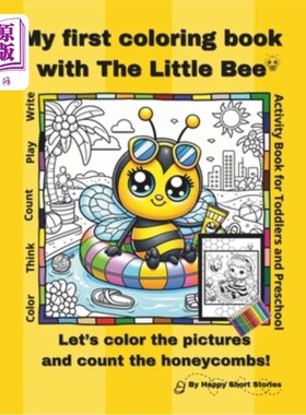 海外直订My first coloring book with The Little Bee: Let's color the pictures and count t 我和小蜜蜂的第一本填色书：
