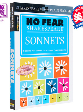 莎士比亚十四行诗 无惧莎士比亚 系列 英文原版 Sonnets No Fear Shakespeare Gwynne Evans【中商原版】
