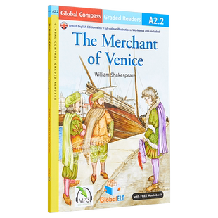 现货 The Merchant of Venice 威尼斯商人 A2级 英式英语 分级读物 Global ELT Graded Reader 配在线音频不含CD