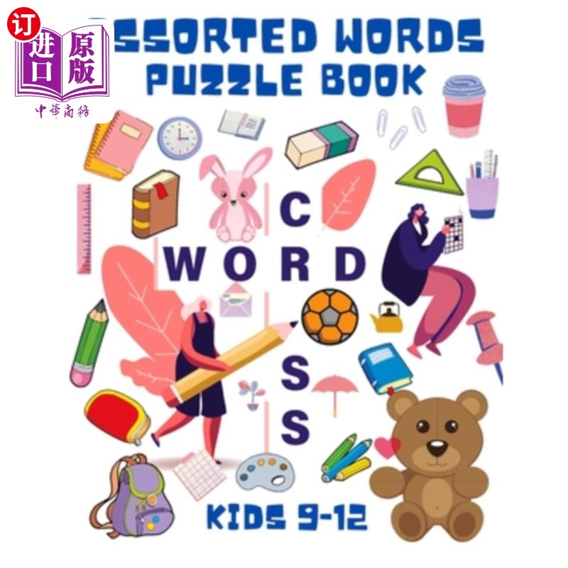 海外直订Assorted Words Puzzle Book Kids 9-12: Word Search Book for Kids - Word Find Book 分类单词益智书儿童9-12：儿
