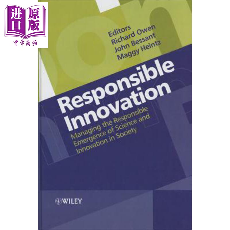 现货 负责任的创新 Responsible Innovation Richard Owen 英文原版 中商原版 Wiley【中商原版】