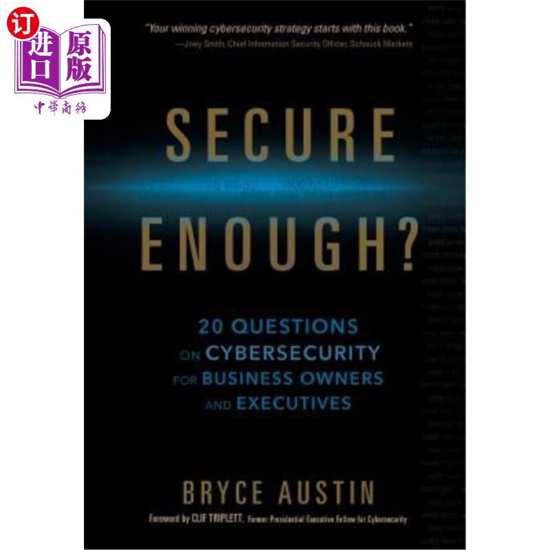 海外直订Secure Enough?: 20 Questions on Cybersecurity for Business Owners and Executives 足够安全？：针对企业主和高
