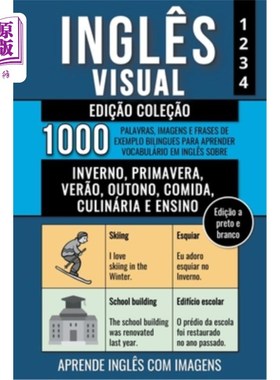 海外直订Inglês Visual - Edi??o Cole??o (a preto e branco) - 1.000 Palavras, Imagens e Fr Inglês Vis