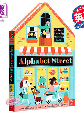 现货 【中商原版】字母街 英文原版 Alphabet Street 纸板书 长折页书 翻翻书 3-6岁 英语启蒙绘本