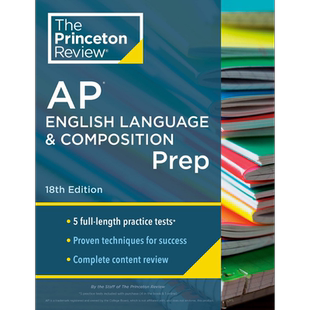 新版2024版普林斯顿AP考试英语语言与写作5次练习测试策略Princeton Review AP English Language & Composition【中商原版】