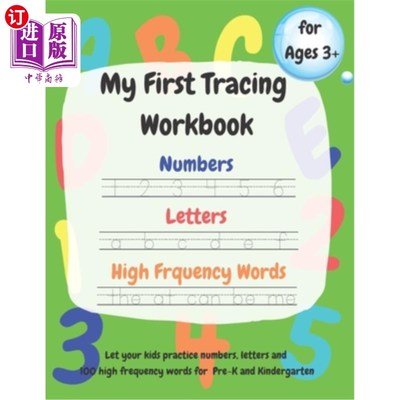 海外直订My First Tracing Workbook: Learn to Write Workbook for Preschool and Kindergarte 我的第1个跟踪工作簿:学习写