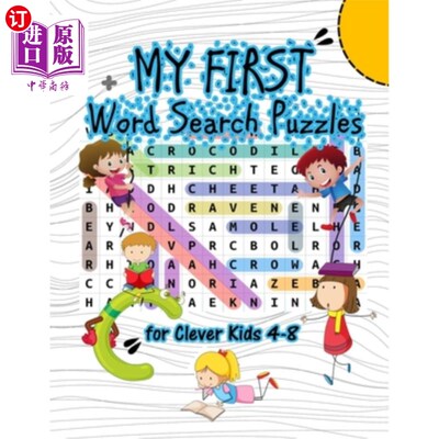 海外直订My First Words Search Puzzles For Clever Kids 4-8: Word Search Puzzle Book For C 我的第一个单词为聪明的孩子